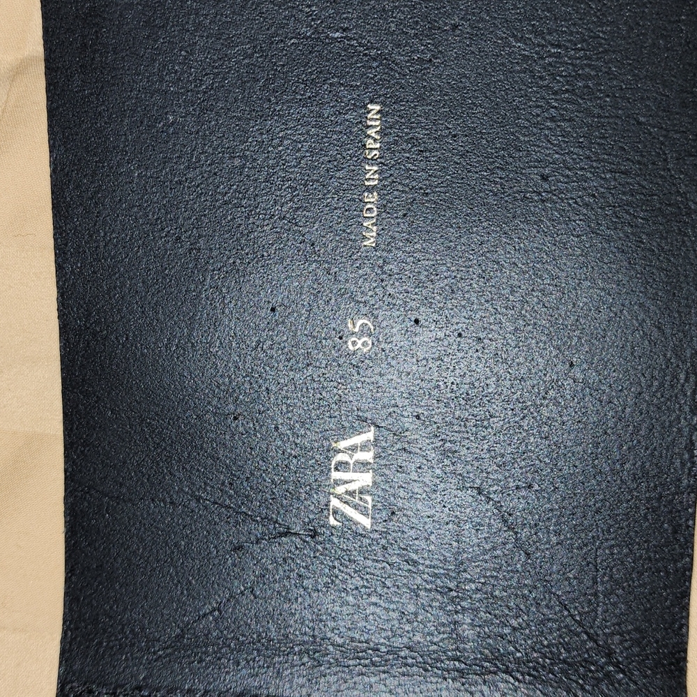ZARA REAL LEATHER NWT WIDE DOUBLE BUCKLE BELT SIZE 85 MEDIUM (2 SOLD SEPARATE) - Picture 6 of 6